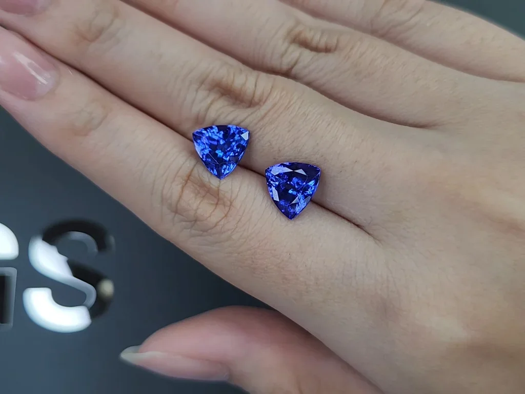 Paar tansanite im trillionschliff 5,59 karat, Tansania Image №2