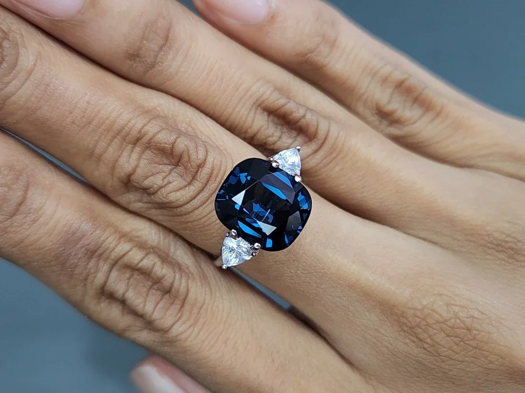 Blue spinel cushion cut 9.10 carats, Burma Image №5