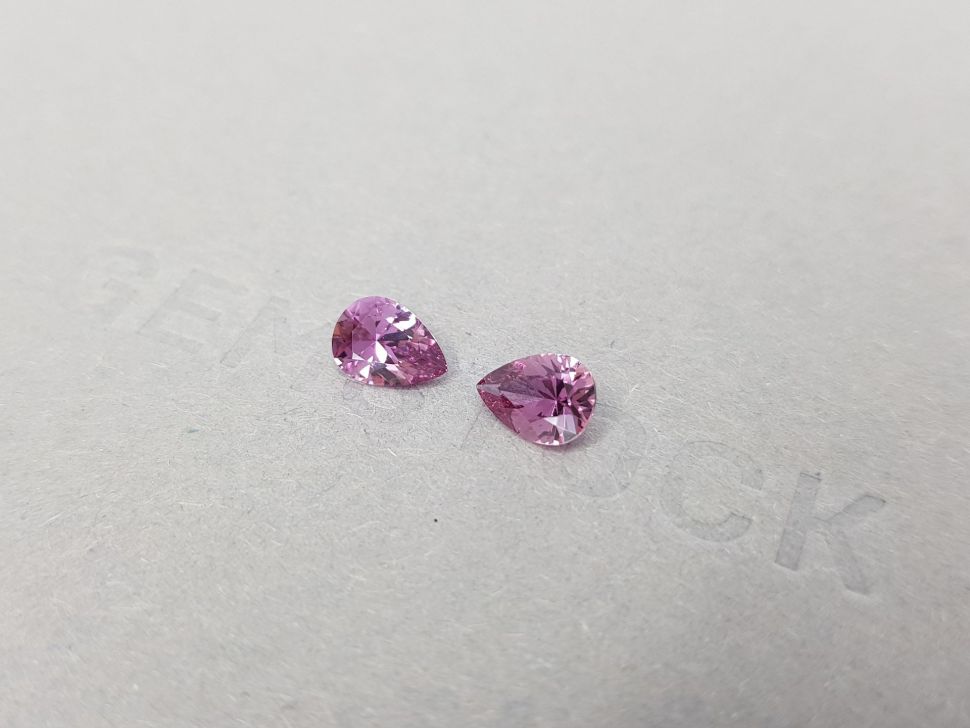 Pair of pear cut purple sapphires 1.60 ct Image №3