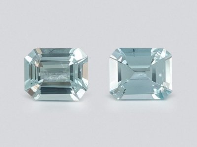 Pair of octagon cut aquamarines 1.39 ct, Madagascar photo