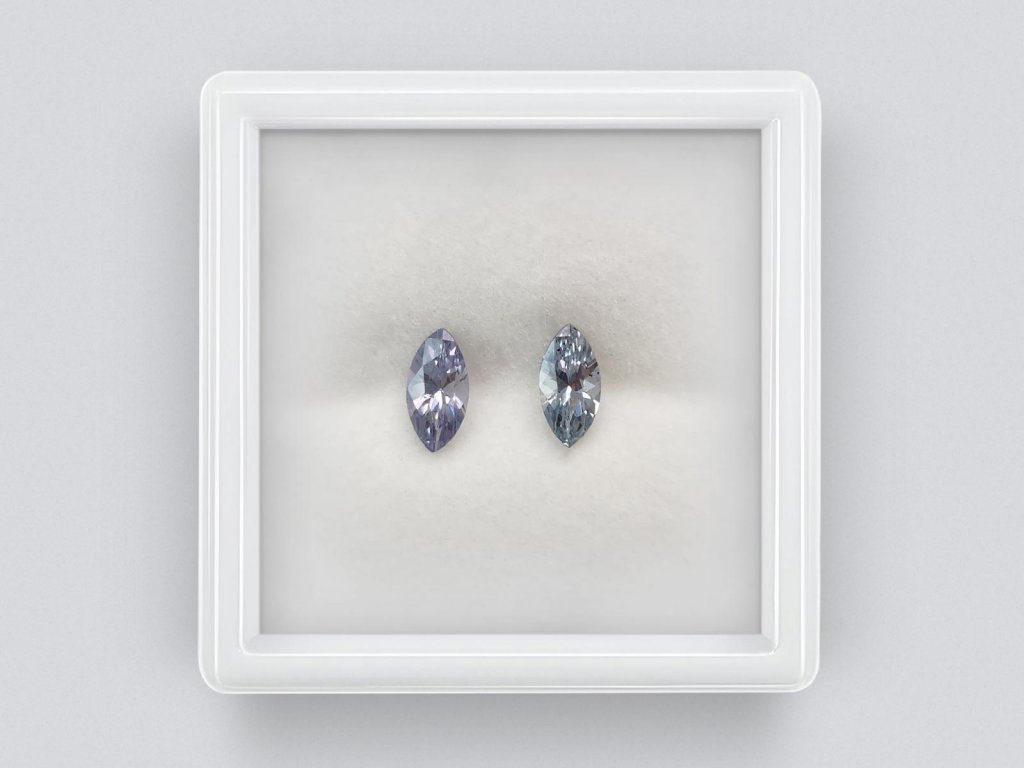 Pair of 1.44 carat marquise cut blue unheated sapphires from Madagascar  Image №1