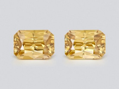 Large pair of radiant-cut yellow zircons 26.86 carats, Cambodia photo