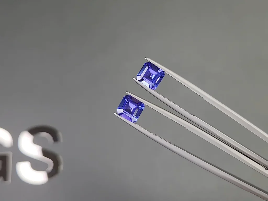 Pair of tanzanites in asscher cut 3.06 carats, Tanzania Image №3