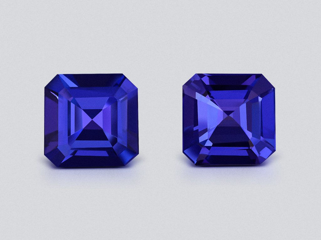 Pair of tanzanites in asscher cut 3.06 carats, Tanzania Image №1
