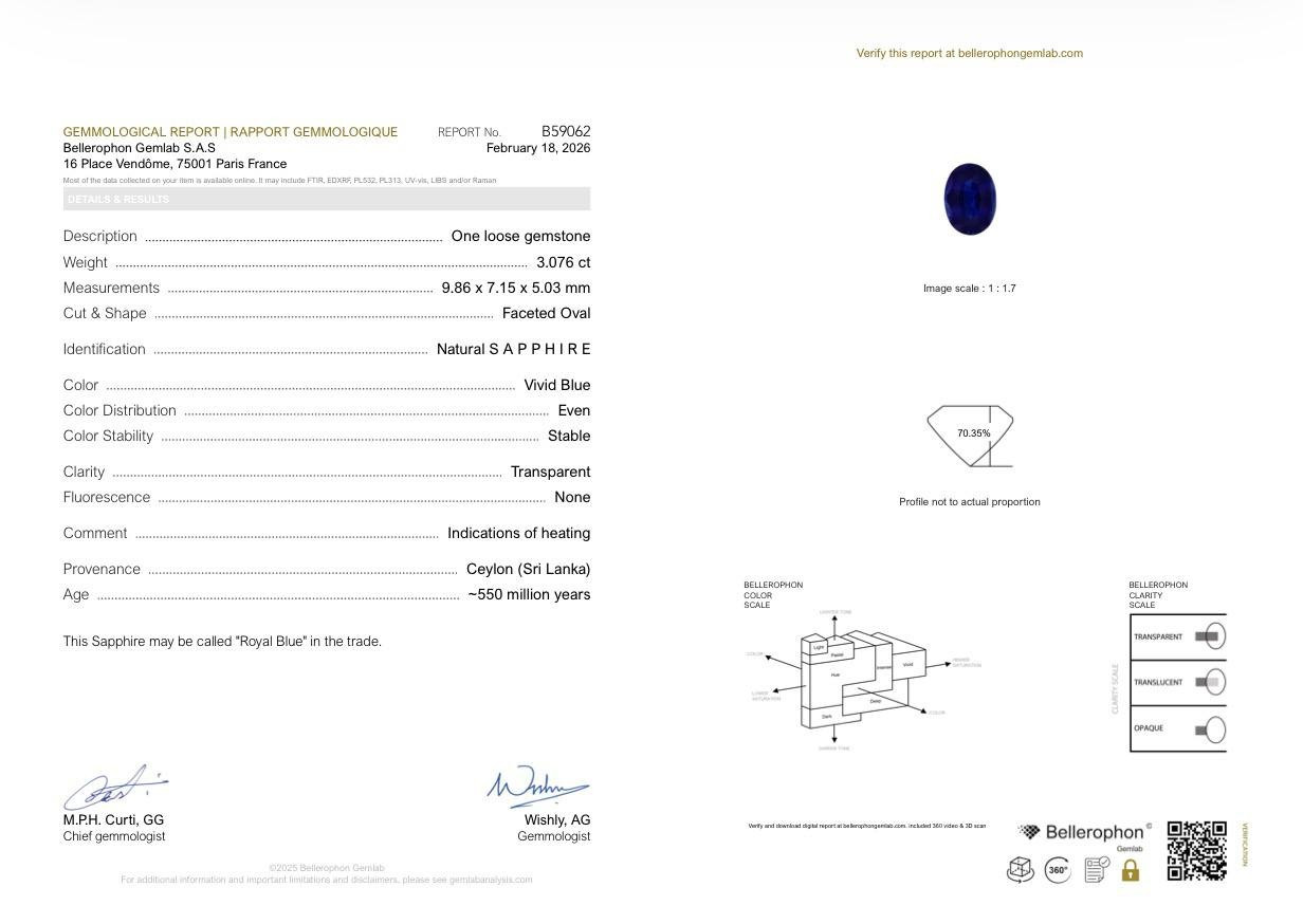 Un ensemble de saphirs bleu royal ovales de 10,56 carats, du Sri Lanka Image №6