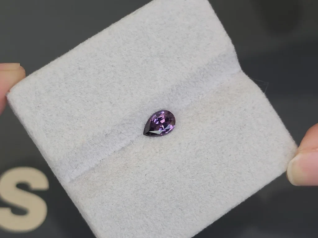 Purple spinel pear cut 0.64 carats, Tanzania Image №4