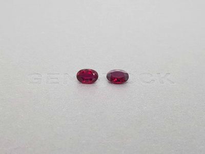 Pair of rubies from Mozambique pigeon blood color 2.36 ct photo