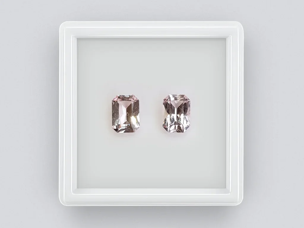 Pair of radiant cut morganites 1.67 carats Image №1