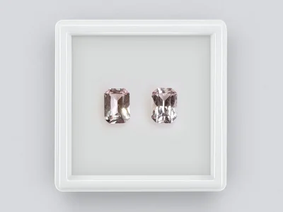 Pair of radiant cut morganites 1.67 carats photo