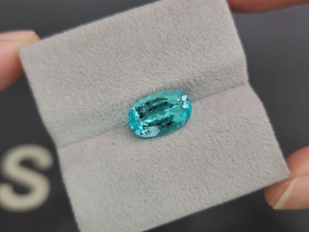 Tourmaline Paraiba bleu néon taille coussin de 4,02 ct, Nigéria Image №4