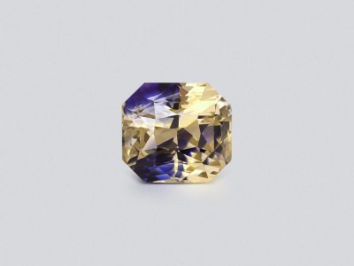 Zafiro bicolor de talla radiante sin calentar de 10,61 quilates, Sri Lanka photo