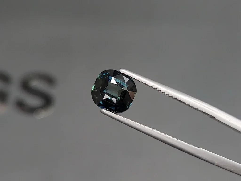 Unheated Teal sapphire  cushion cut 3.06 carats, Madagascar Image №3