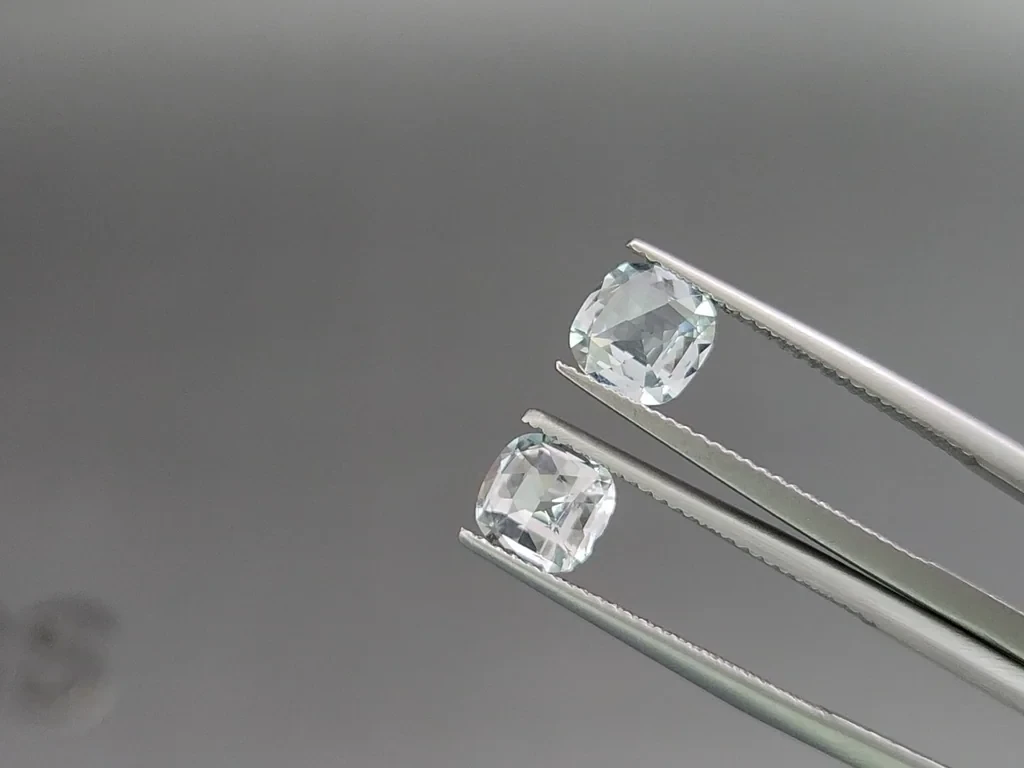 Set of aquamarines cushion cut  2.95 carats, Madagascar Image №4