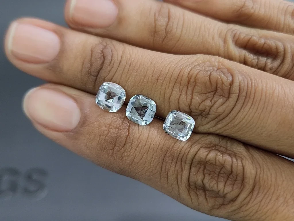 Set of aquamarines cushion cut  2.95 carats, Madagascar Image №2