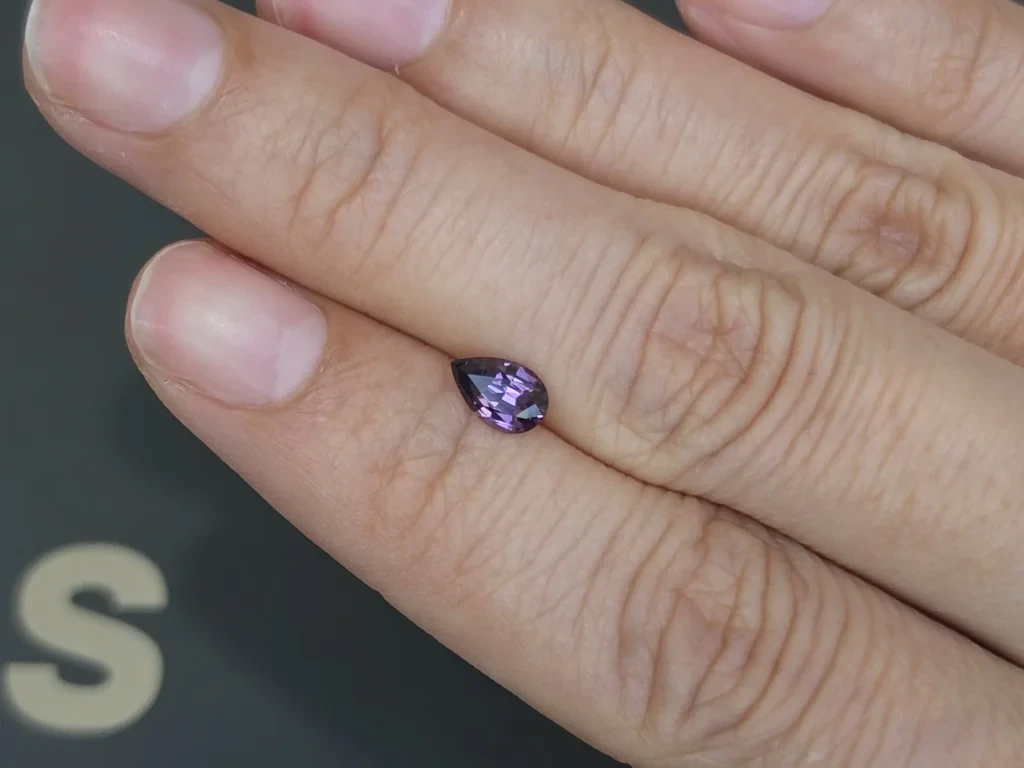 Purple spinel pear cut 0.60 carats, Tanzania Image №2