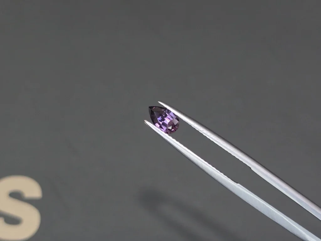 Purple spinel pear cut 0.60 carats, Tanzania Image №3