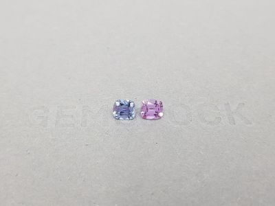 Contrasting pair of delicate sapphires 1.14 ct photo