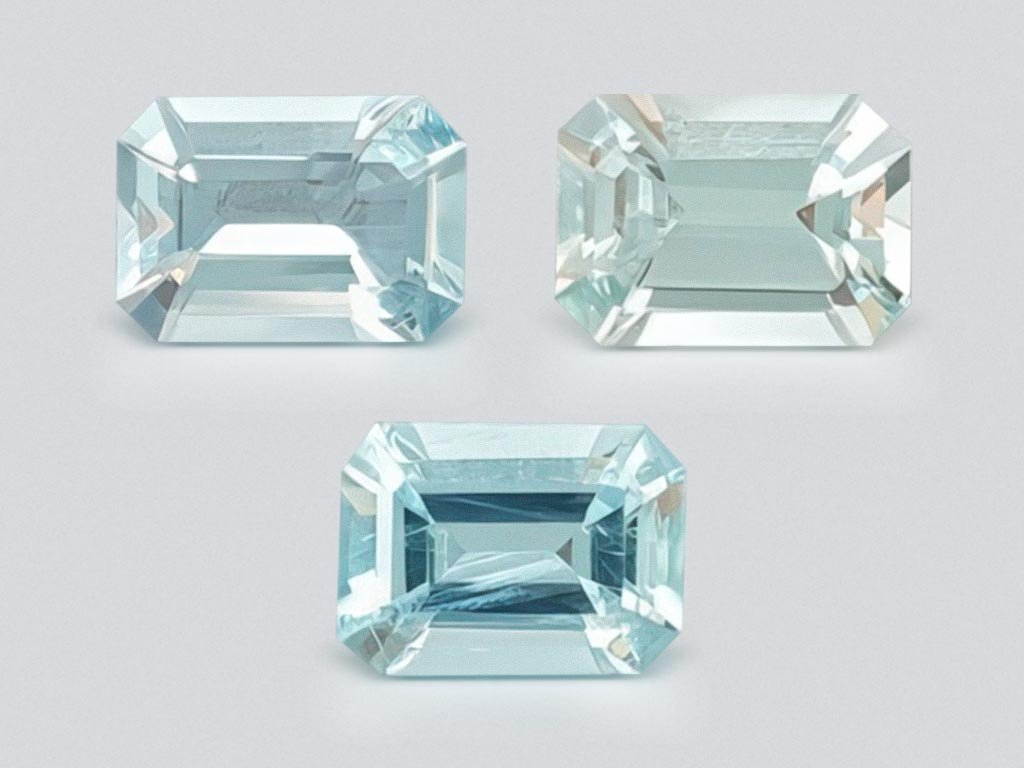 Satz Aquamarine im Achteckschliff, 2,25 Karat, Madagaskar Image №1