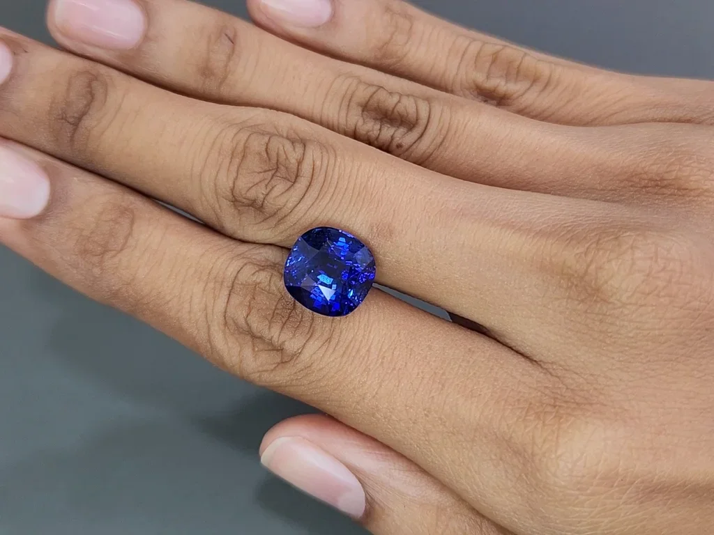 Saphir Bleu Royal taille coussin 9,11 carats, Sri Lanka Image №2