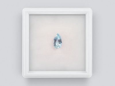 Aigue-marine bleue taille poire 0,80 carat photo