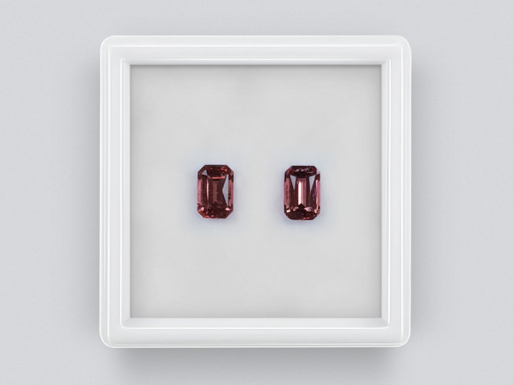 Paar rote Turmalin-Rubellite 1-3 Karat, Nigeria Image №4