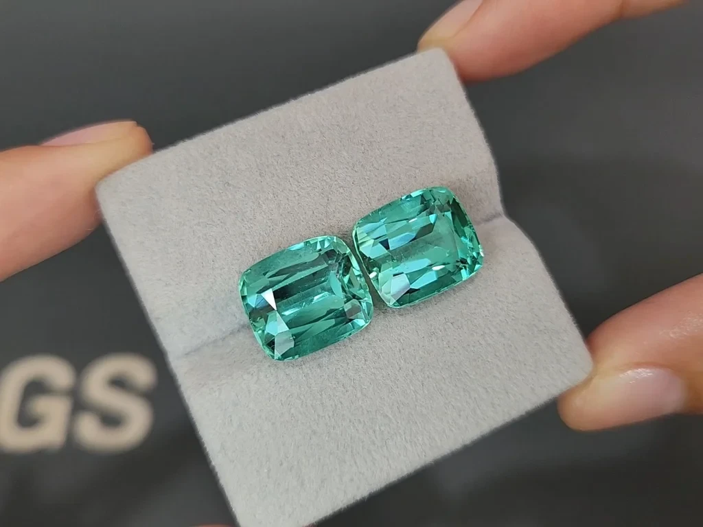 Pair of tourmalines Lagoon cushion cut 17.67 carats, Afghanistan Image №4