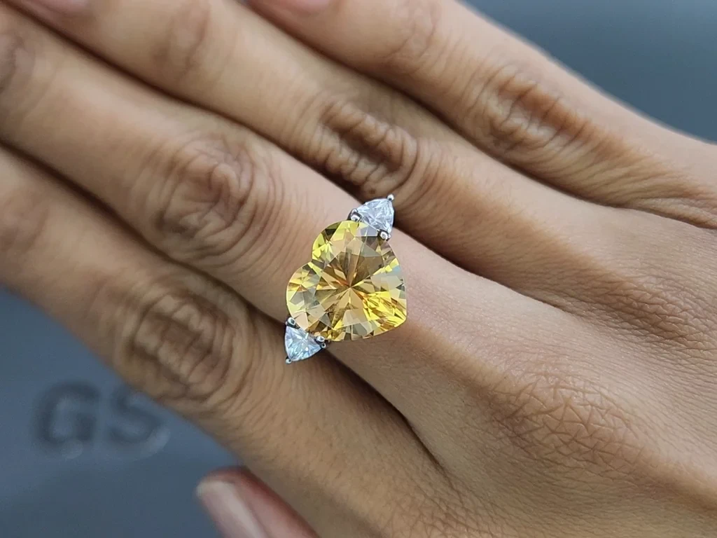 Citrin präziser herzförmiger 6,16 karat , Afrika Image №5
