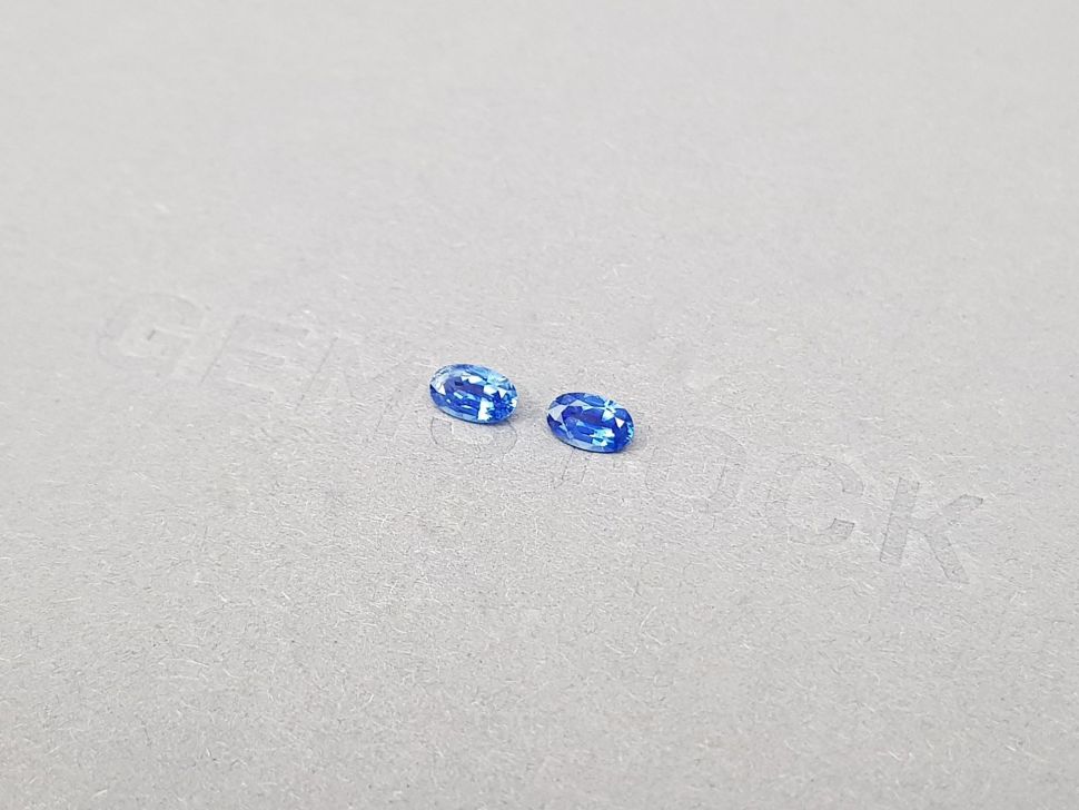 Pair of Royal Blue oval cut sapphires 0.54 ct, Sri Lanka Image №3