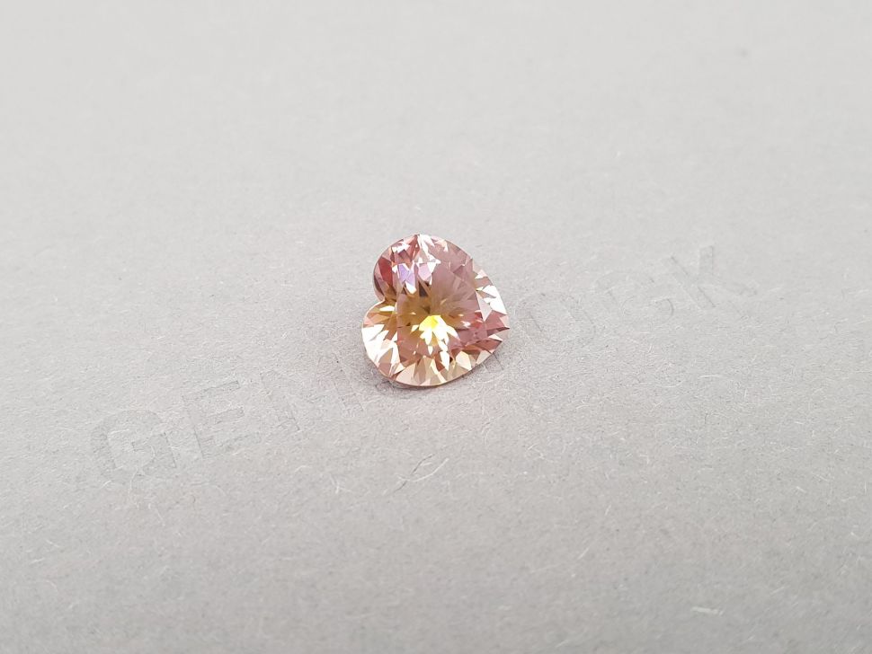 Polychrome yellow and pink tourmaline in heart shape 4.03 ct Image №2
