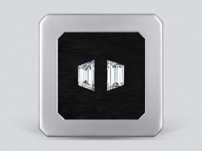 Matching pair of F/VS trapezoid step cut diamonds 0.91 carat photo
