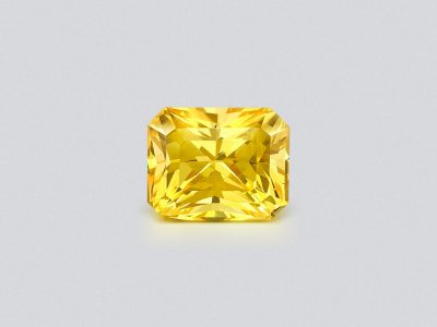 Untreated vibrant yellow golden sapphire in radiant cut 14.62 carats, Sri Lanka photo