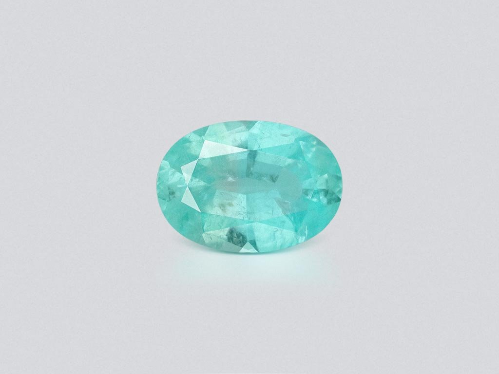 Tourmaline Paraiba bleu fluo, taille ovale, 1,52 carats, Mozambique Image №1