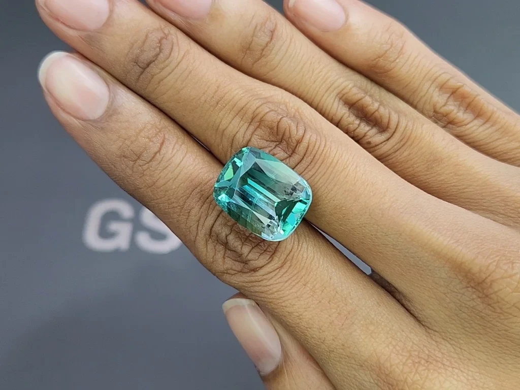 Zweifarbiger, kissenförmiger turmalin 14,23 karat, Afghanistan  Image №2