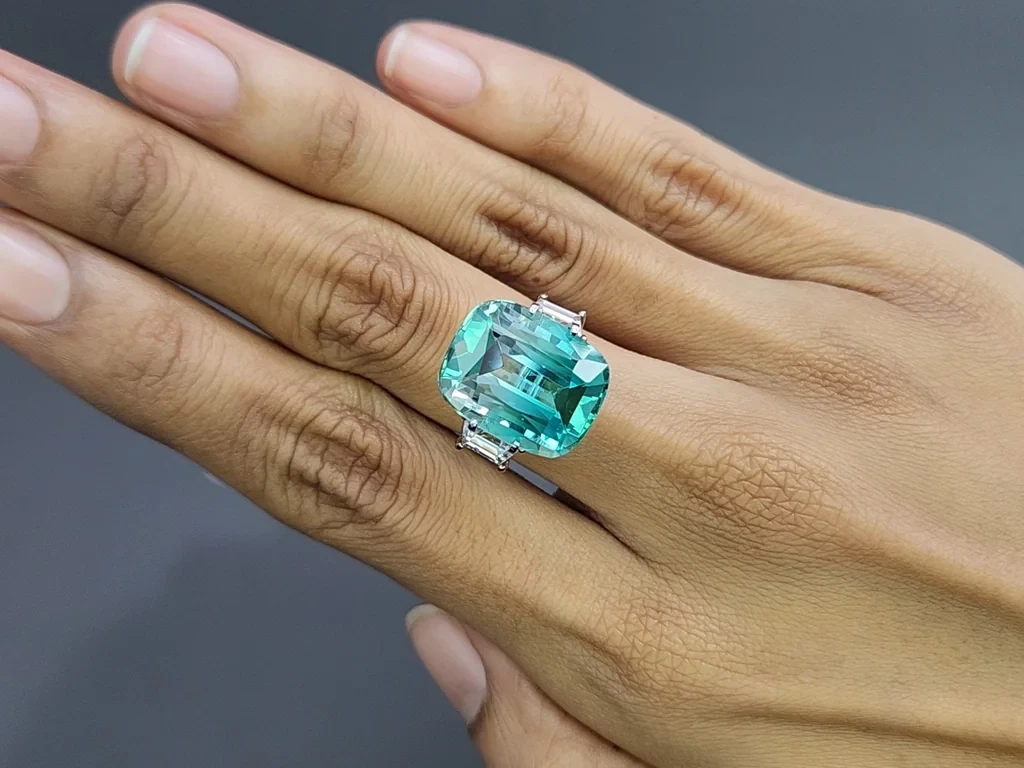 Zweifarbiger, kissenförmiger turmalin 14,23 karat, Afghanistan  Image №5