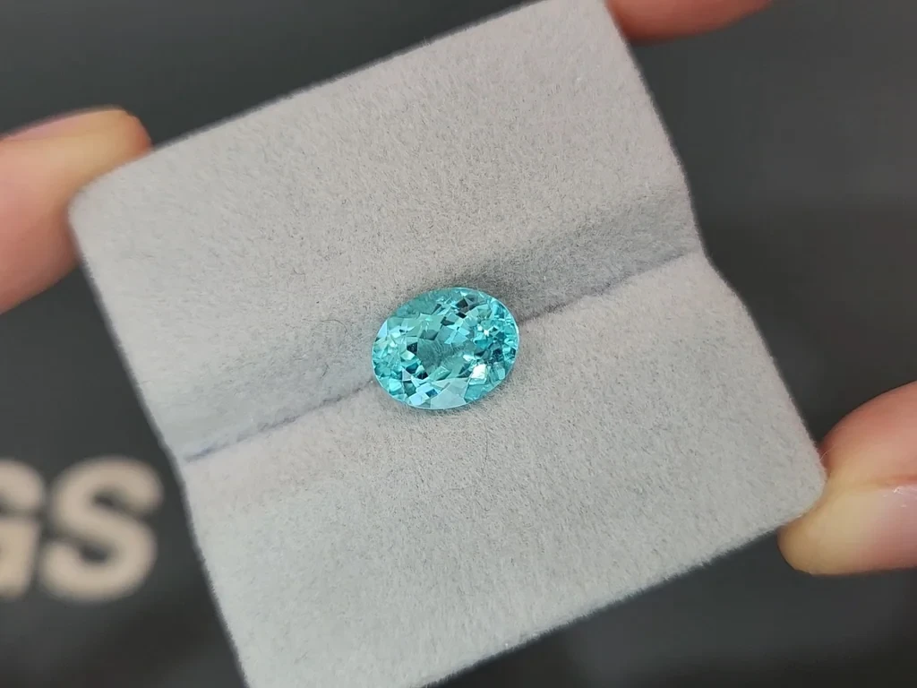 Neon Paraiba tourmaline oval cut 3.05 carats, Afghanistan Image №4