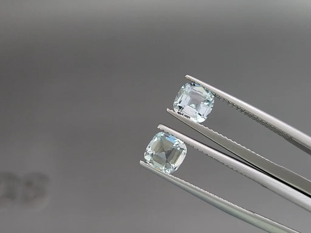 Set of aquamarines cushion cut 2.89 carats, Madagascar Image №4