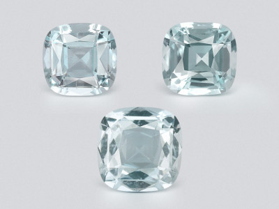 Set of aquamarines cushion cut 2.89 carats, Madagascar photo