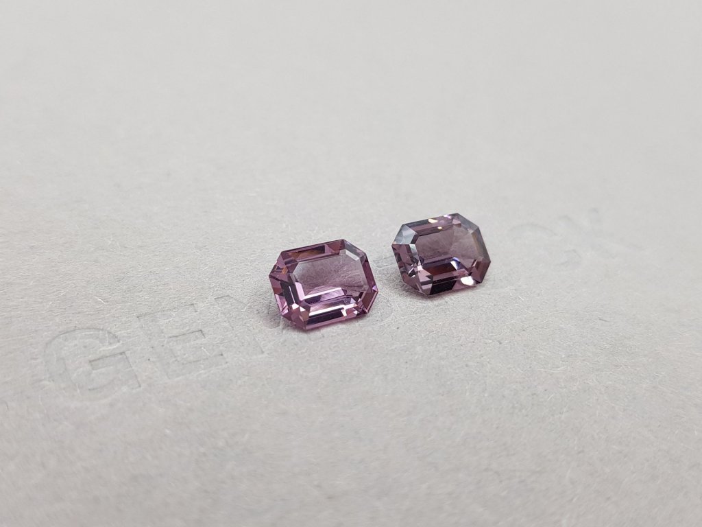 Pair of purple spinels from Burma 2.49 ct Image №2