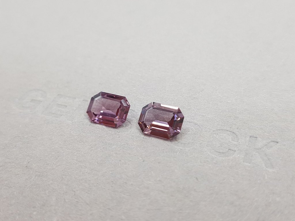 Pair of purple spinels from Burma 2.49 ct Image №3