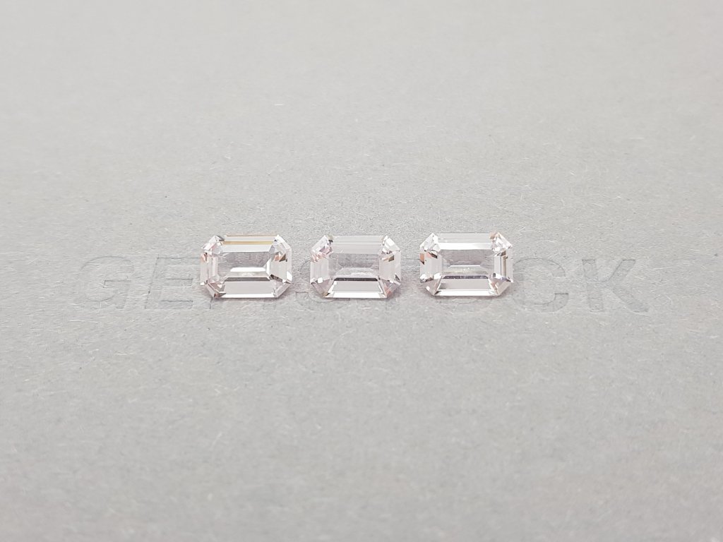 Set of African pink morganites octagon cut 3.10 ct Image №1