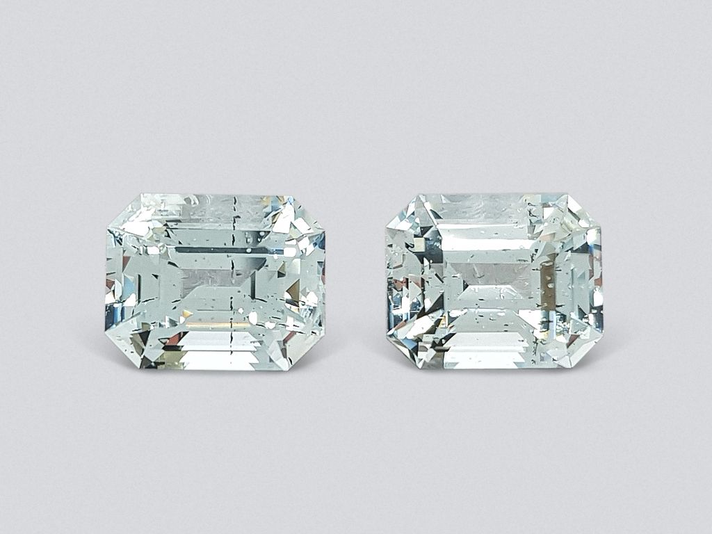 Pair of octagon cut aquamarines 7.07 carats, Africa Image №1