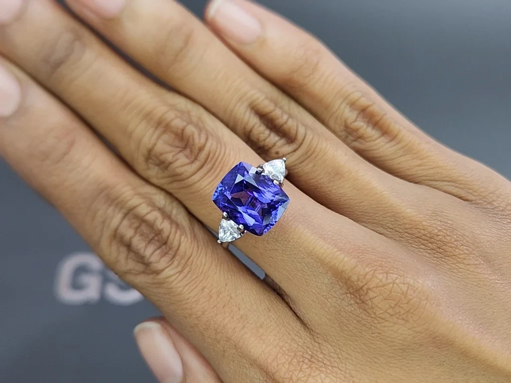 Tanzanita talla cojín de 7,18 quilates, Tanzania Image №5