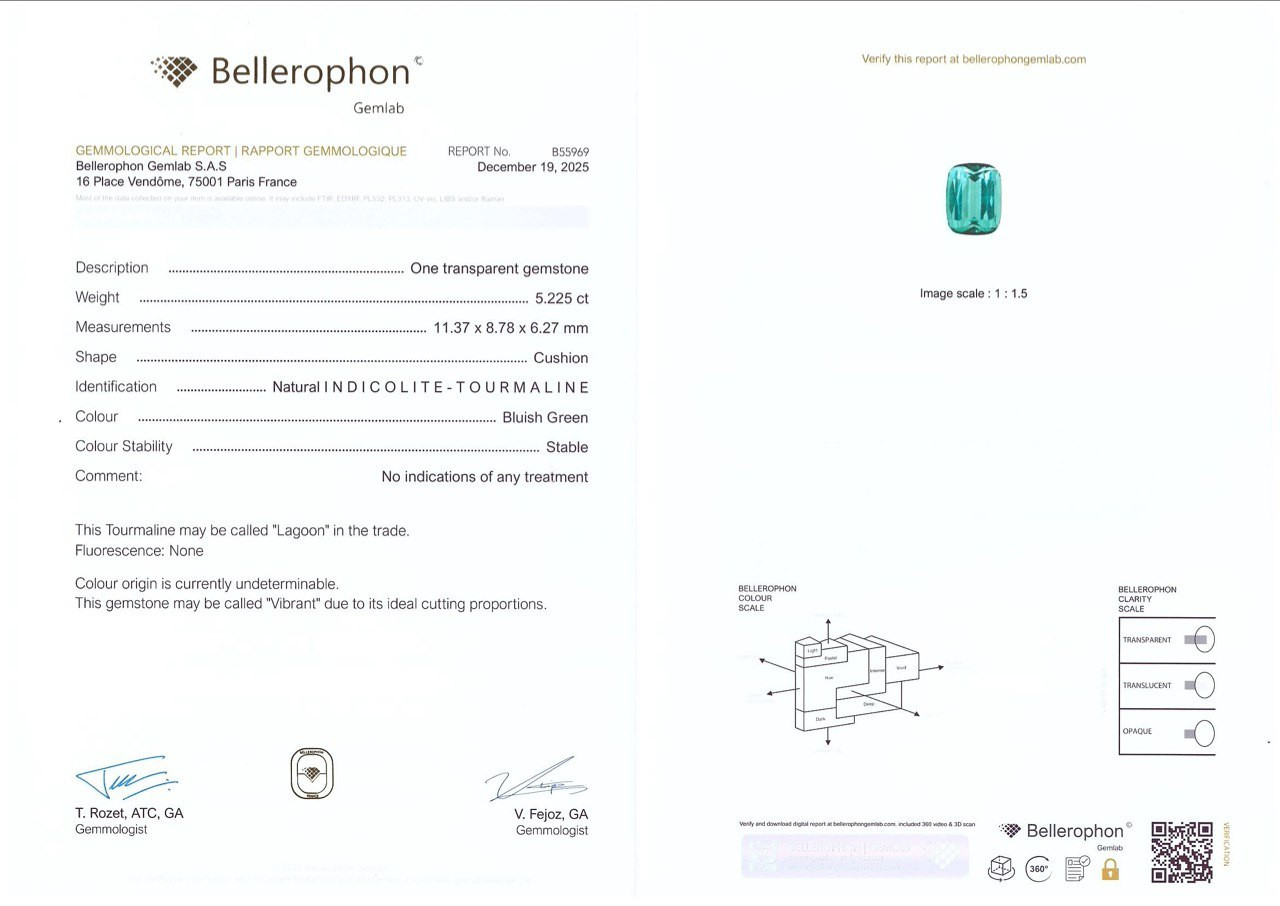 Turmalina Laguna de talla cojín de 5,23 quilates, Afganistán Image №6