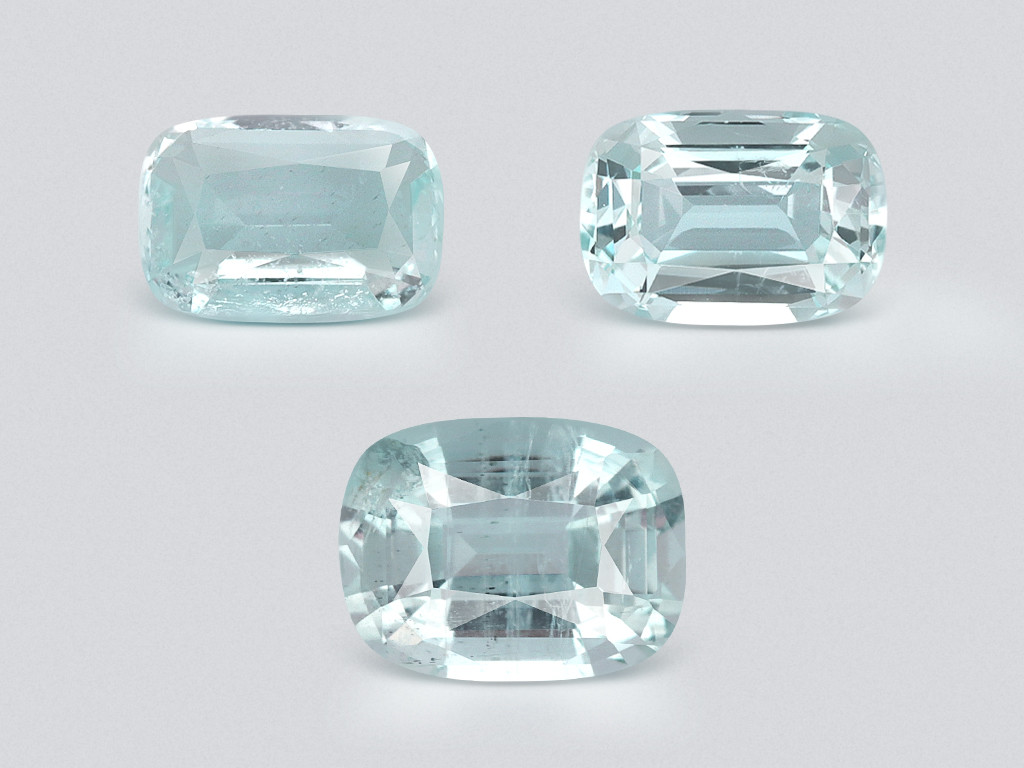 Ensemble aigues-marines taille coussin, 2,73 carats, Madagascar Image №1