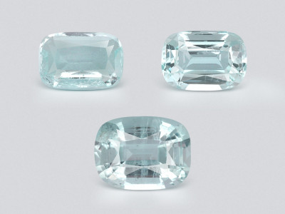 Ensemble aigues-marines taille coussin, 2,73 carats, Madagascar photo