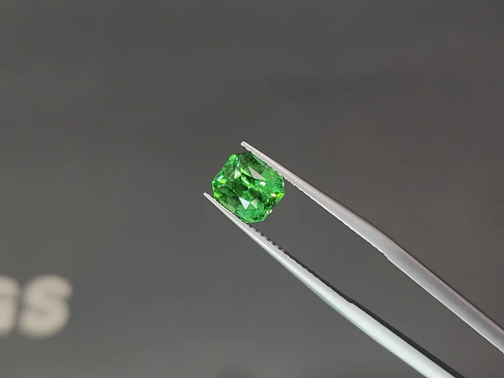 Ein leuchtend grüner granat tsavorit im radiant-schliff mit 2,53 karat, Tansania Image №3