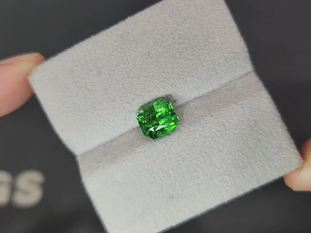 Ein leuchtend grüner granat tsavorit im radiant-schliff mit 2,53 karat, Tansania Image №4