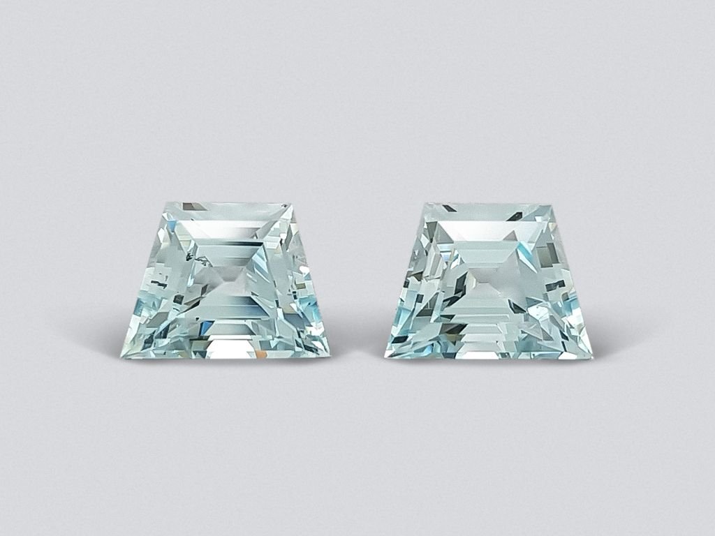 Pair of trapezoid cut aquamarines 2.25 carats, Africa Image №1