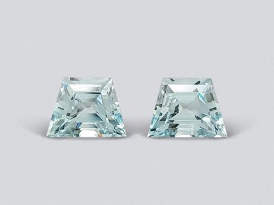 Pair of trapezoid cut aquamarines 2.25 carats, Africa photo