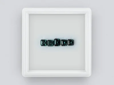 1.42ct Emerald Cut Blue Green Spinel Set photo